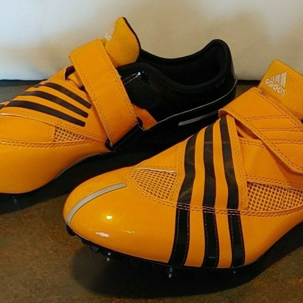 Adidas Techstar Orange Black Sprint Cleats Spikes Shoes Track Men's Size 9